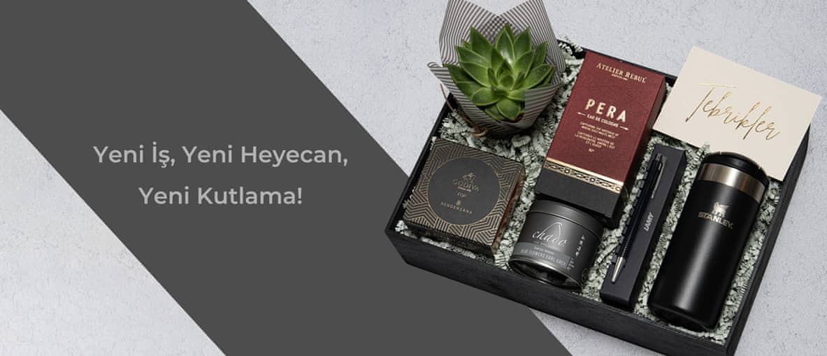 Şık Siyah Tebrik Hediye Kutusu